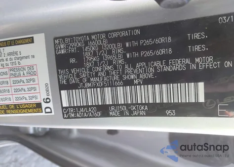 2015 Lexus Gx 460 z USA, uszkodzony, nr VIN JTJBM7FX0F5111666